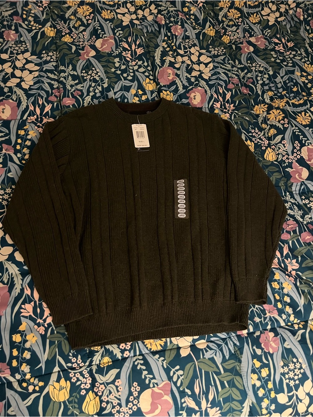 Bill Blass Ribbed Crewneck Sweater Men’s Size Large New with Tags